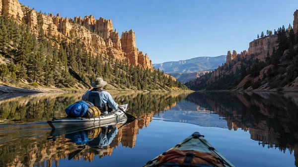 Guests exploring the red-rock canyon landscape