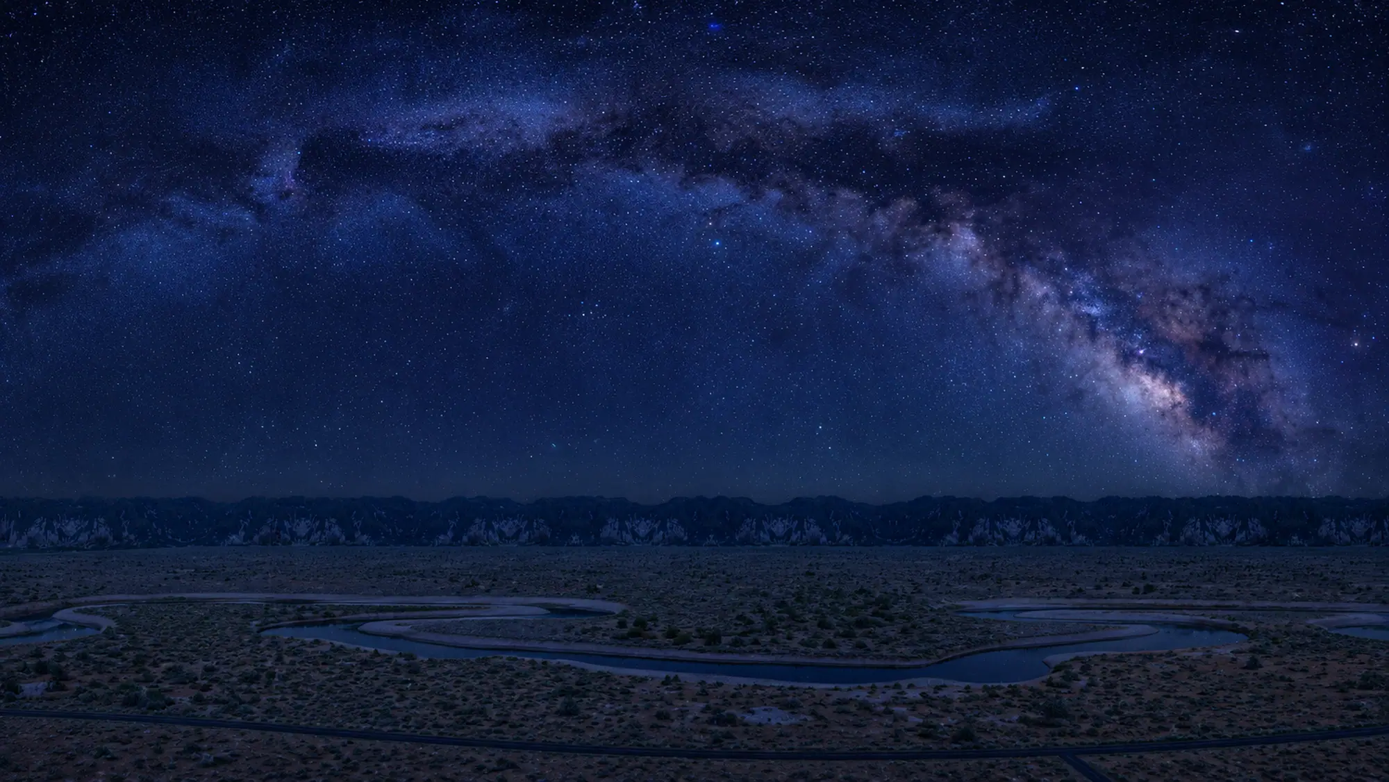 Concept render of a Dark Light Collection stargazing camp under the night sky