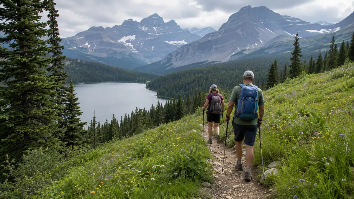 Alpine hiking near Glacier National Park