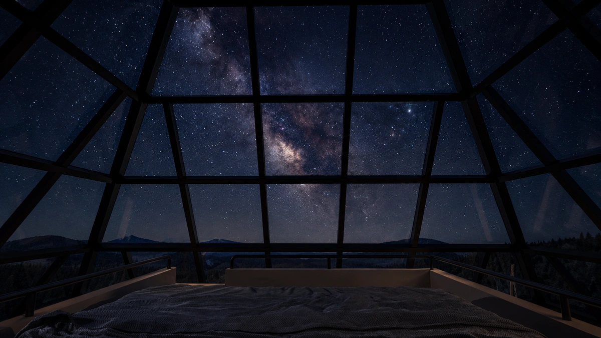 Rendering of the Milky Way over Montana's Glacier country at night